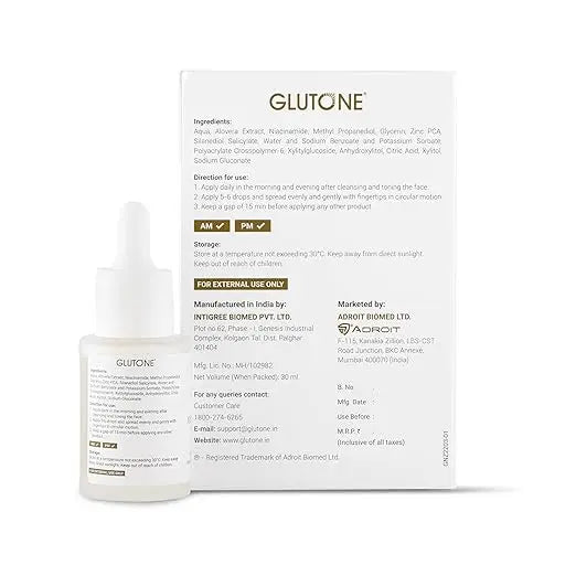 Glutone 10% Niacinamide + 1% zinc Face Serum