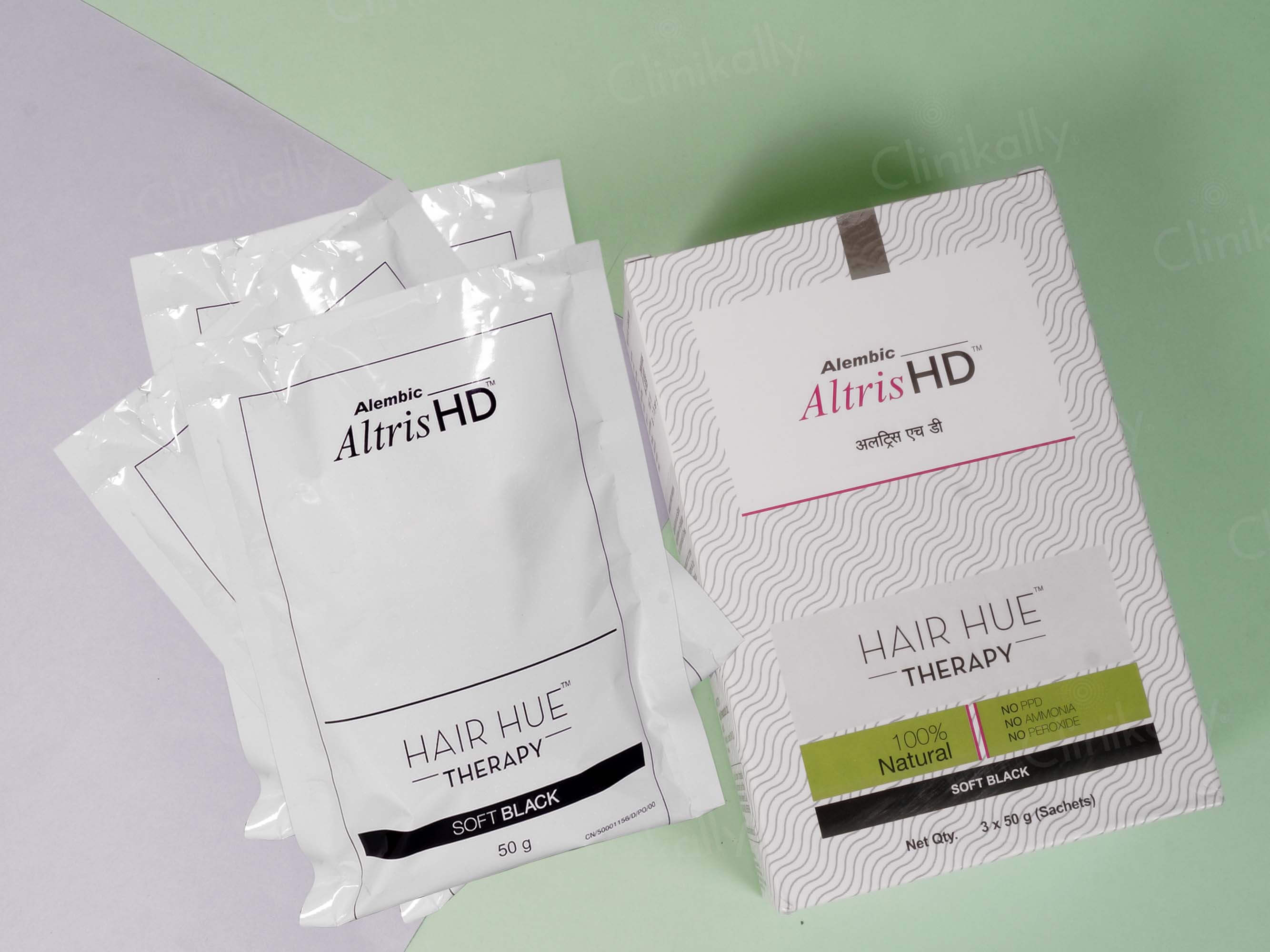 Altris HD Hair Hue Therapy | No PPD, No Ammonia & No Peroxide | Colour Soft Black