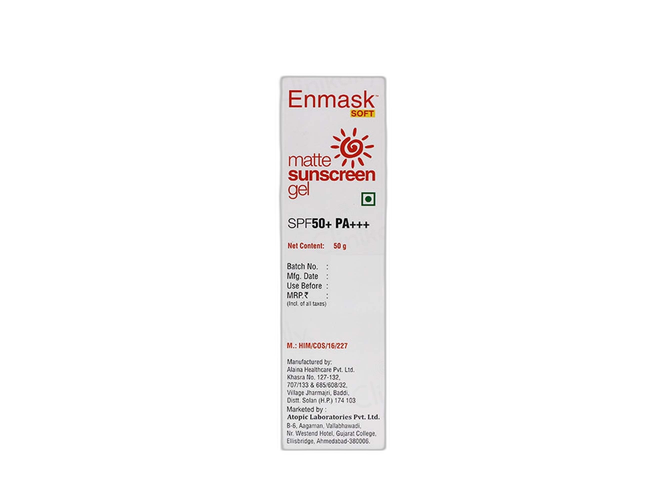 Enmask Soft Matte Sunscreen Gel SPF 50+ PA+++