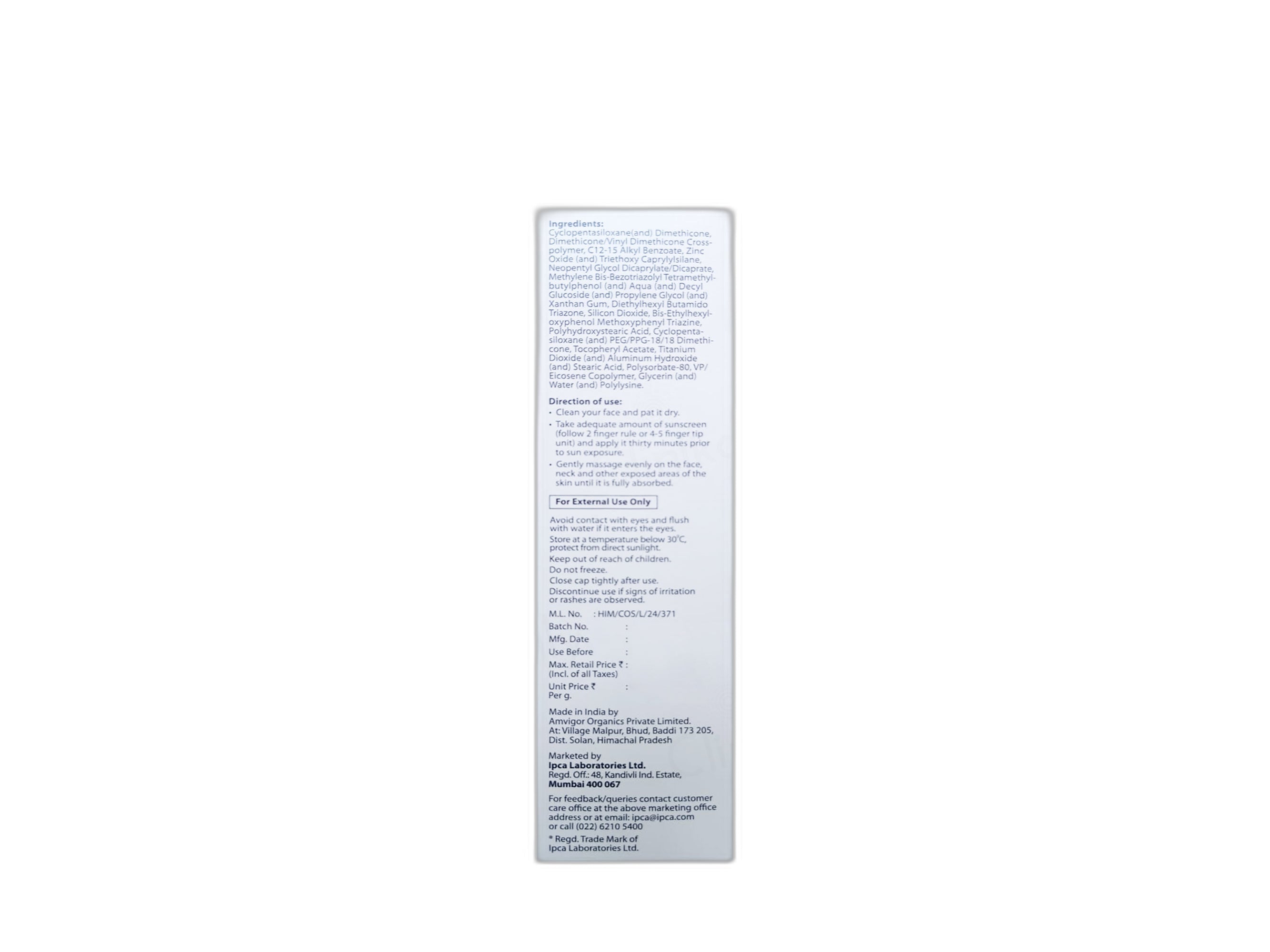 IPCA Acne-UV Silicone Sunscreen Gel SPF 50+ PA++++