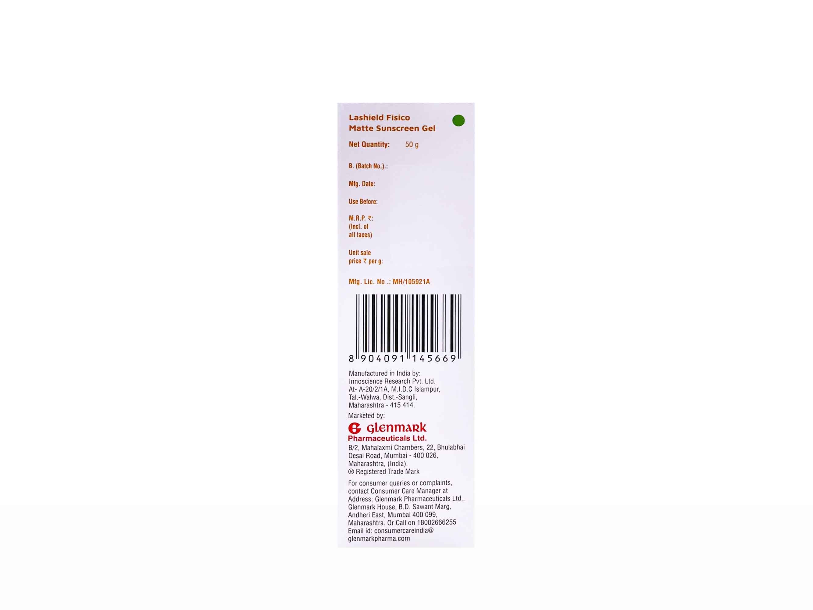 La Shield Fisico Matte Sunscreen Gel SPF 50+ PA+++