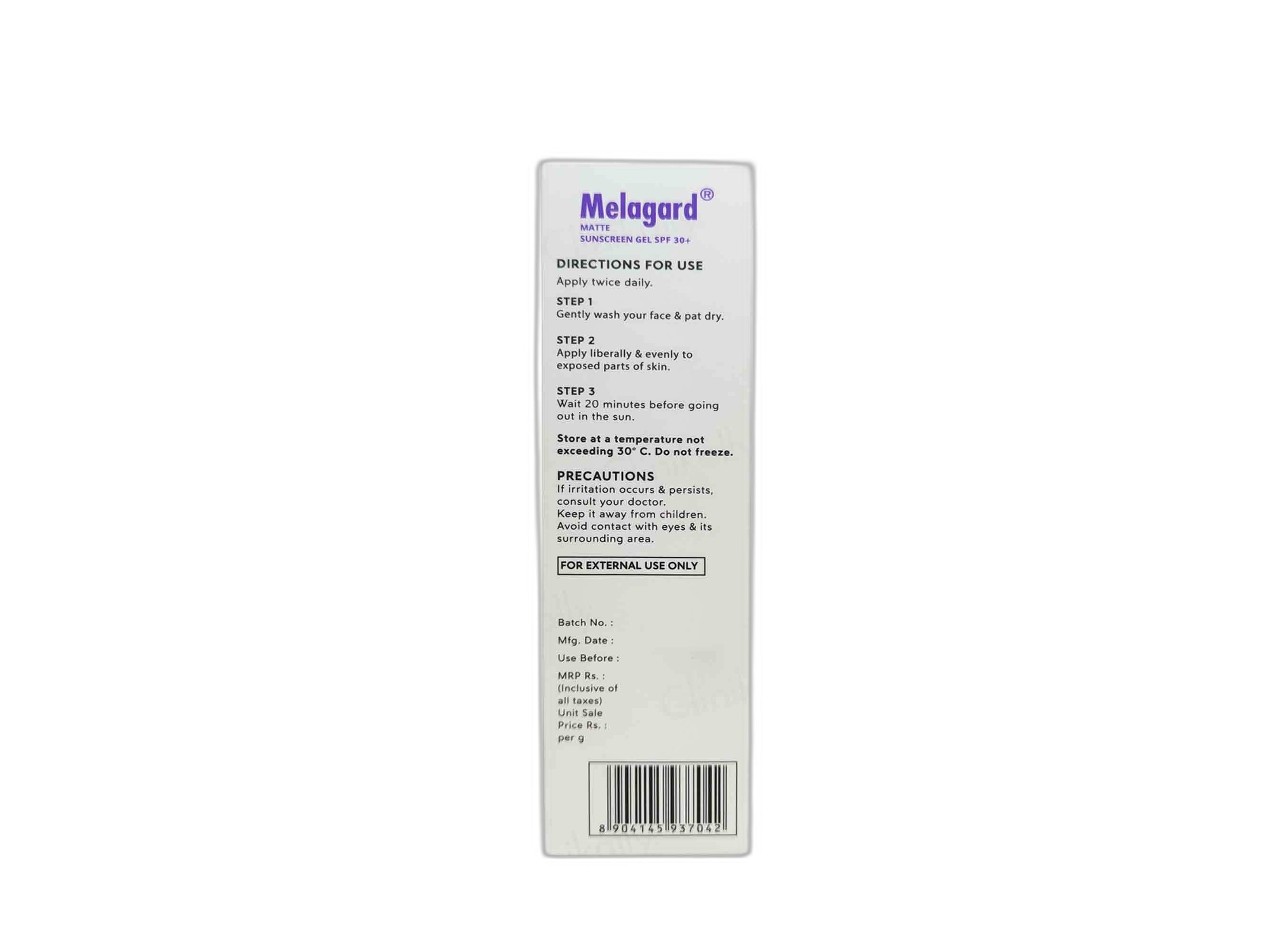 Melagard Matte Sunscreen Gel SPF 30+ PA+++