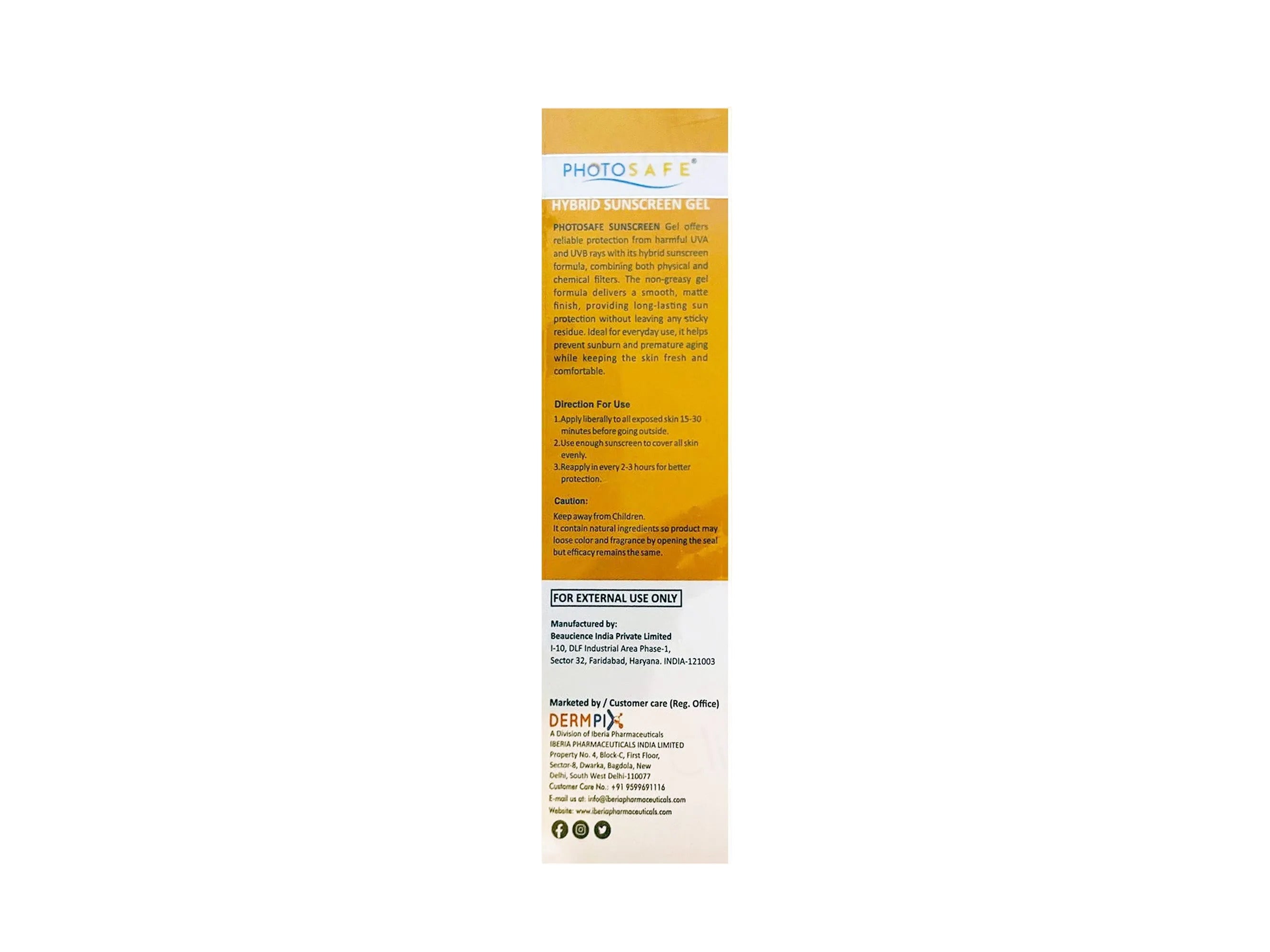 Photosafe Hybrid Broad Spectrum Sunscreen Gel SPF 50 PA++++