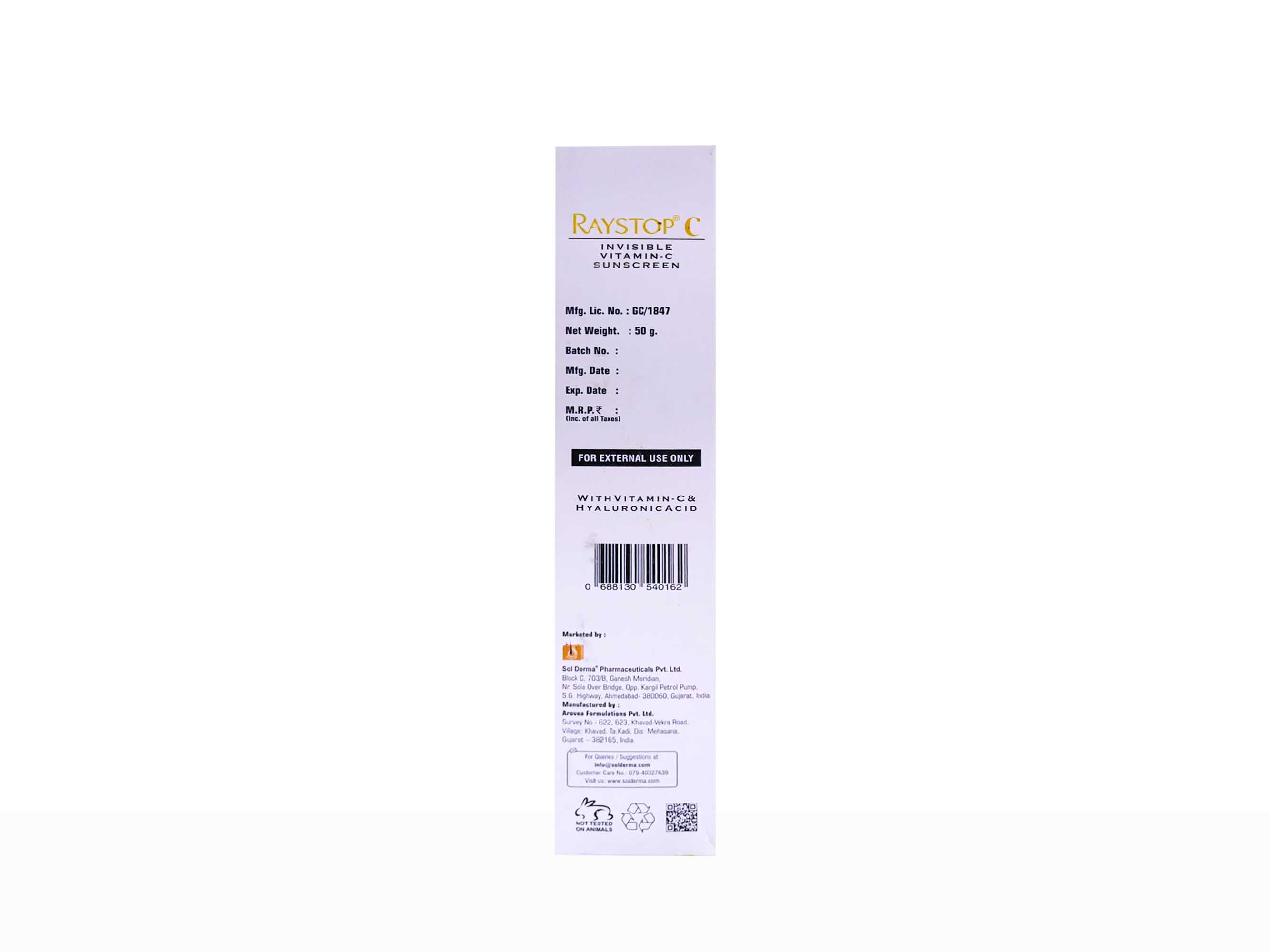 Raystop C Invisible Vitamin-C Sunscreen SPF 50 PA+++
