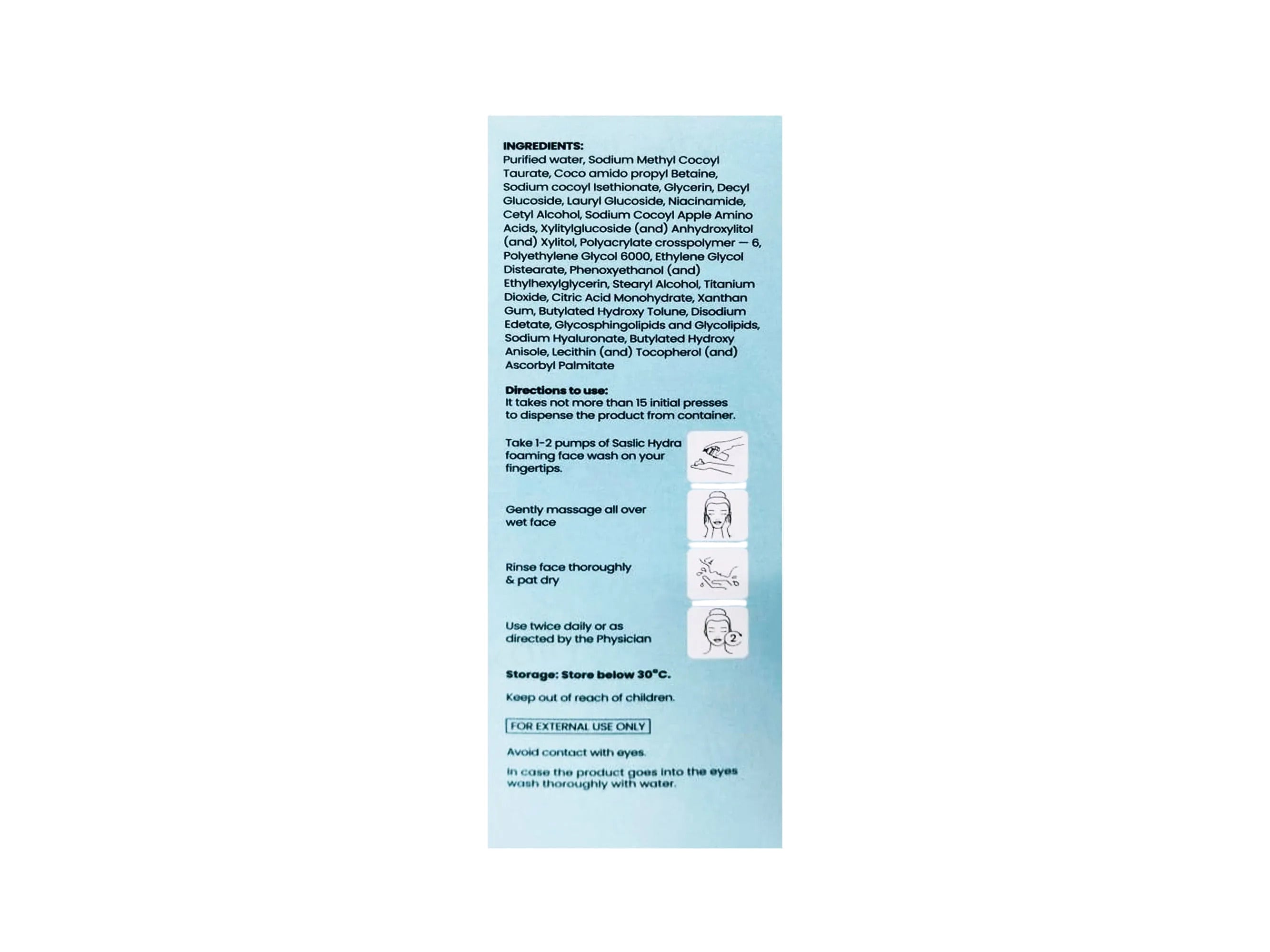 Saslic Hydra Foaming Cream-To-Foam Face Wash