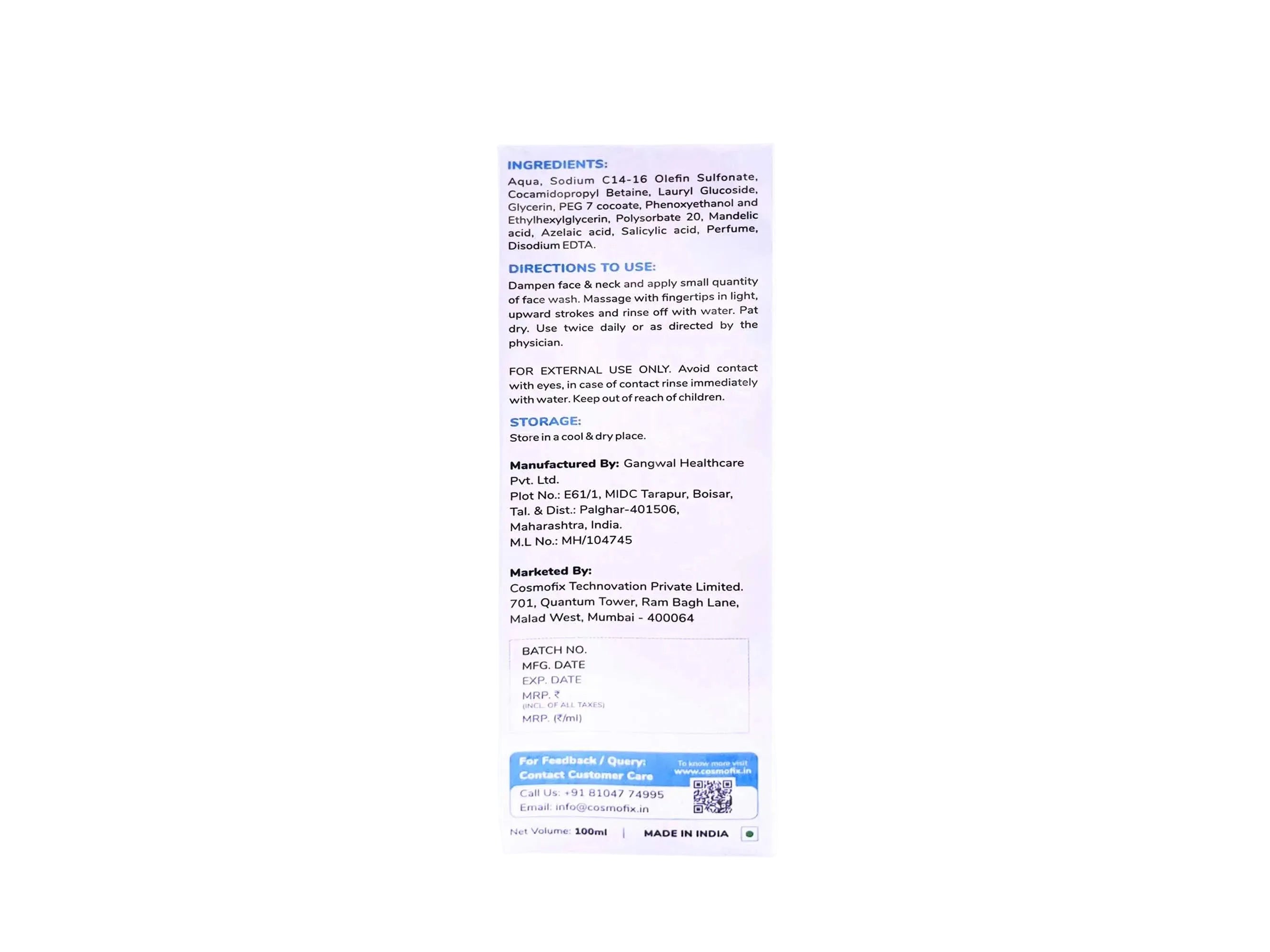 Cosmofix Tri-Cid Foaming Face Wash