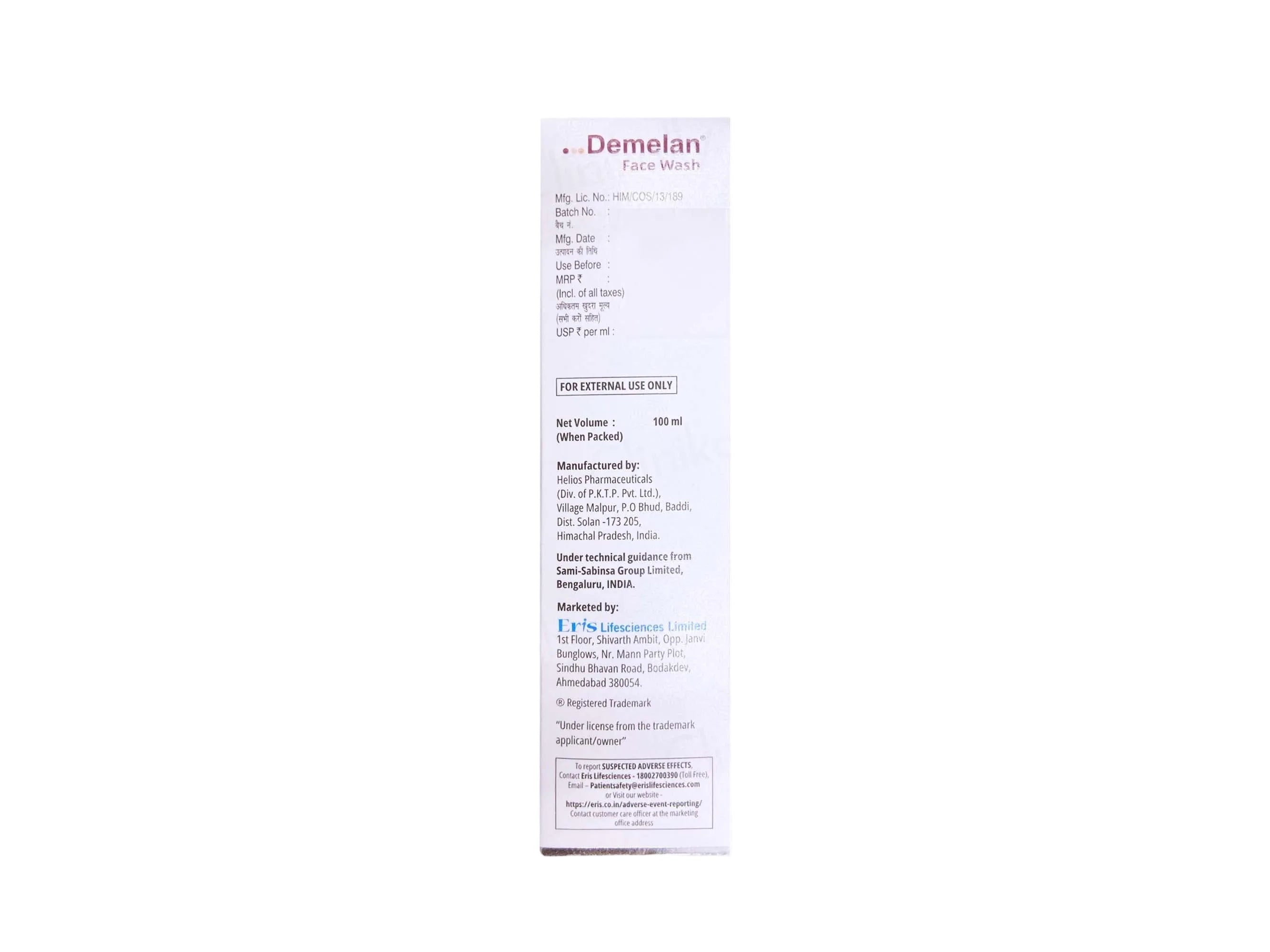Demelan Face Wash