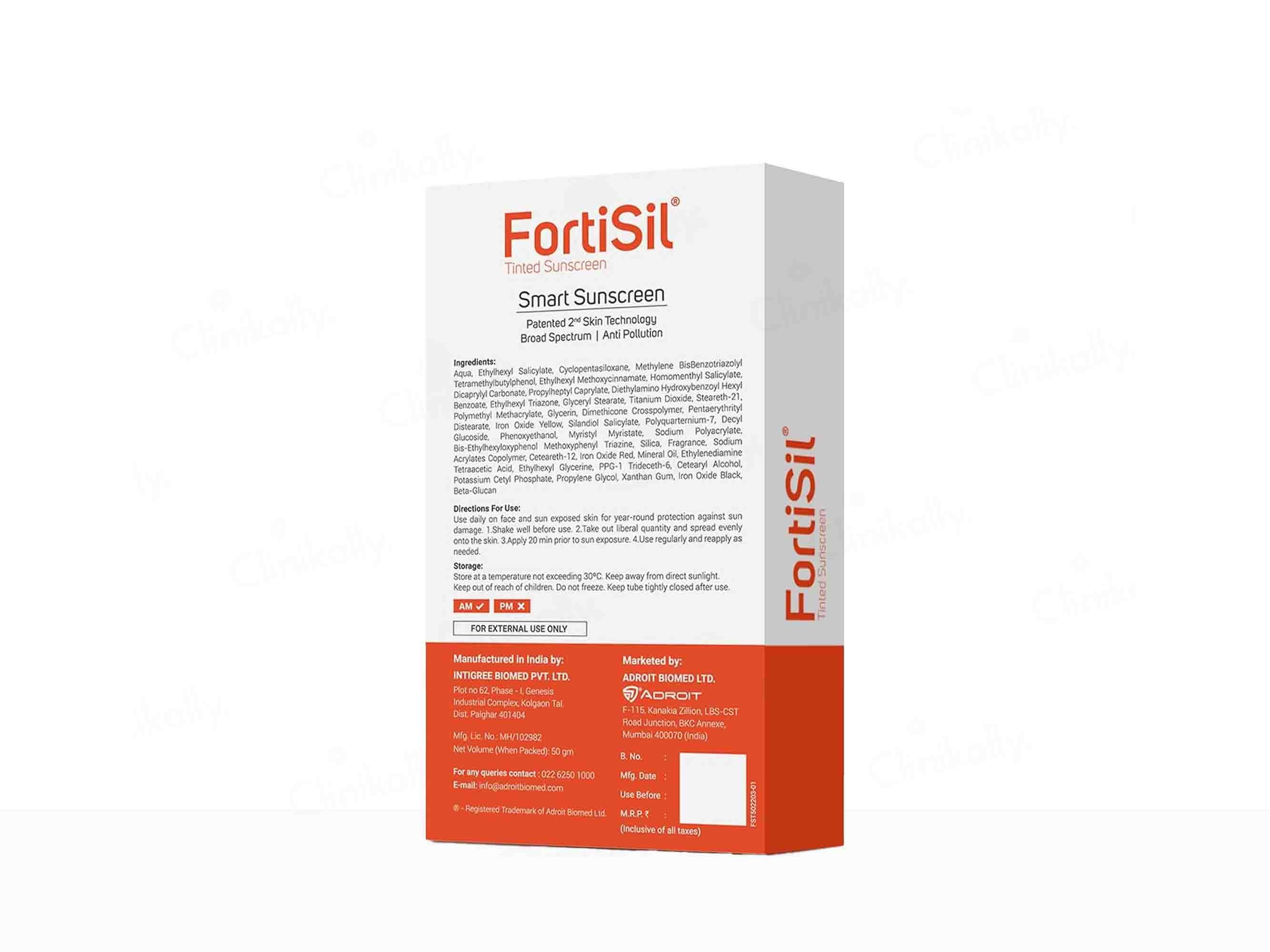 Fortisil Smart SPF 50+ PA+++ Tinted Sunscreen