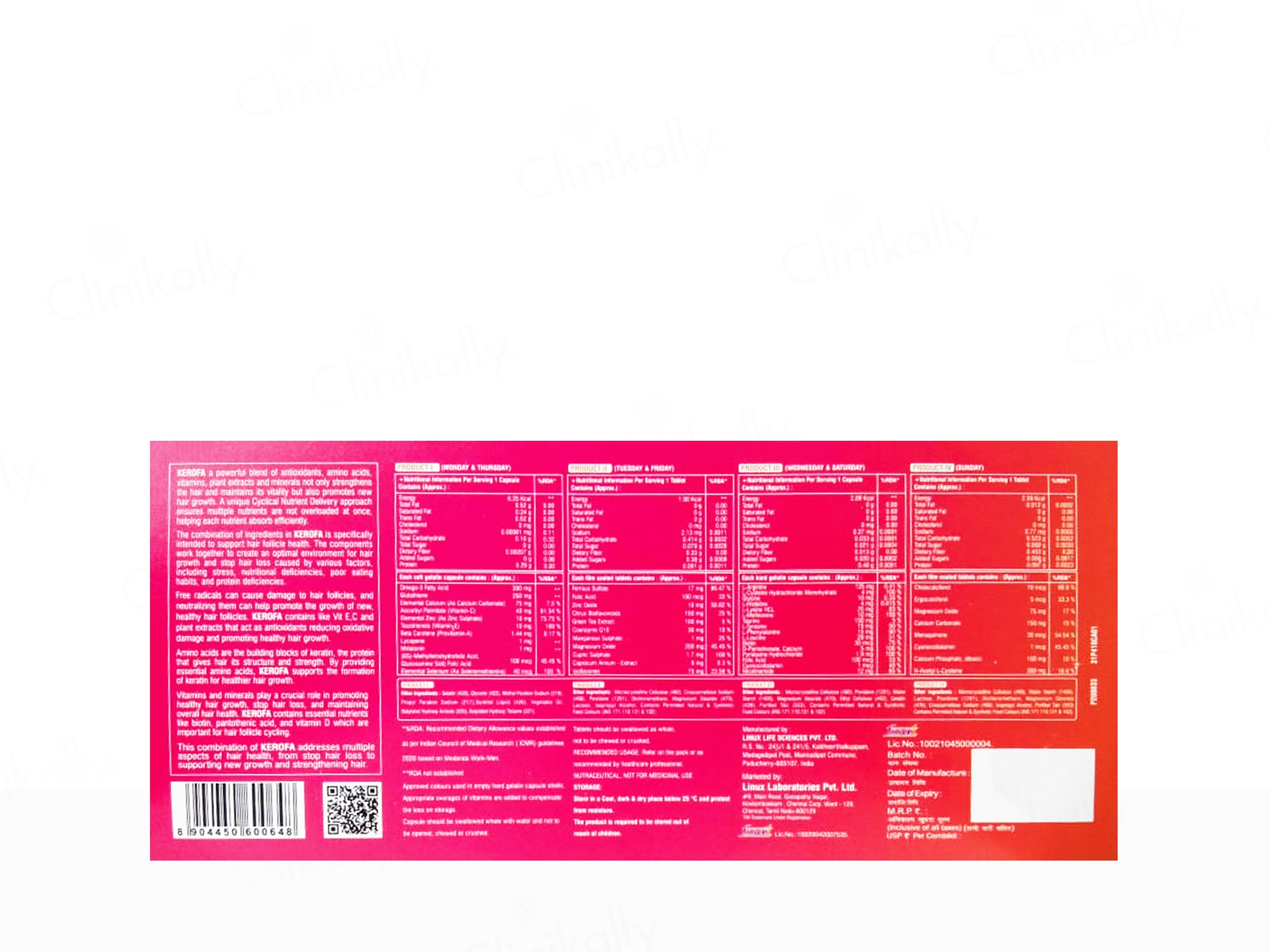 Kerofa Hair Growth Nutraceutical Supplement Combokit